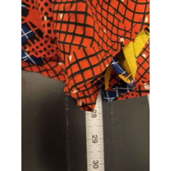 Mae Otti Shirt Womens 2XL Red Blue Yellow Button Up African Print Artsy NWT READ - Picture 10 of 11